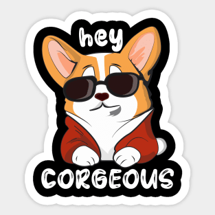 Cool corgi dog with sunglasses Sticker